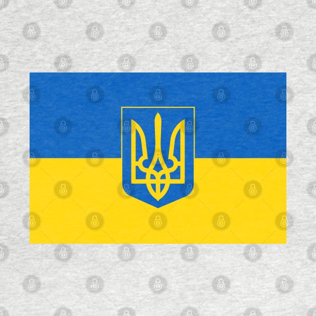 Flag of Ukraine with Coat of Arms by COUNTRY FLAGS